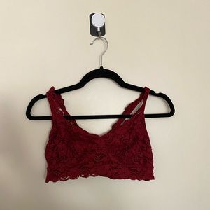 Maroon red lace xhilaration bralette